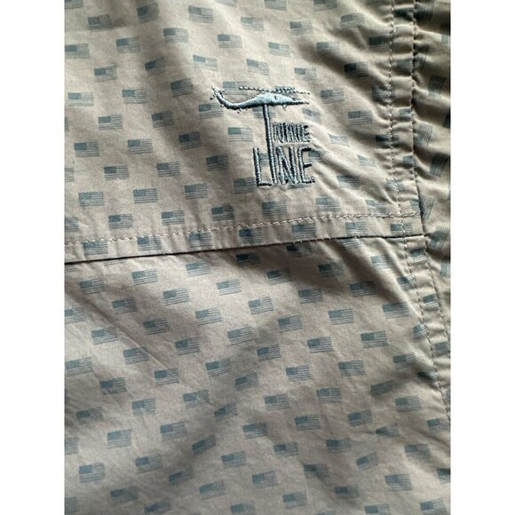 American Flag Nine Line Pattern Blue Button Up Shirt Long Sleeve 3X - Picture 2 of 8